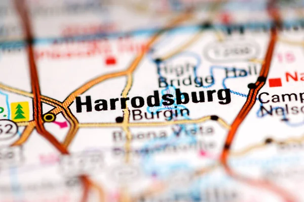 Harrodsburg Kentucky Usa Een Aardrijkskundekaart — Stockfoto