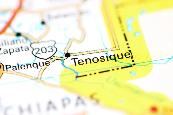 Tenosique. Mexico on a map