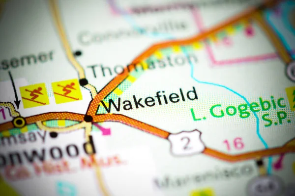 Wakefield Michigan Eua Sobre Mapa — Fotografia de Stock