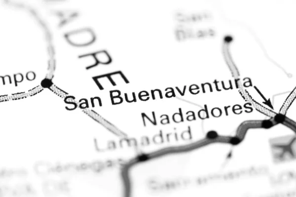 San Buenaventura. Mexico on a map