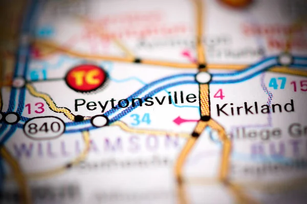 Peytonsville Tennessee Abd Coğrafya Haritasında — Stok fotoğraf