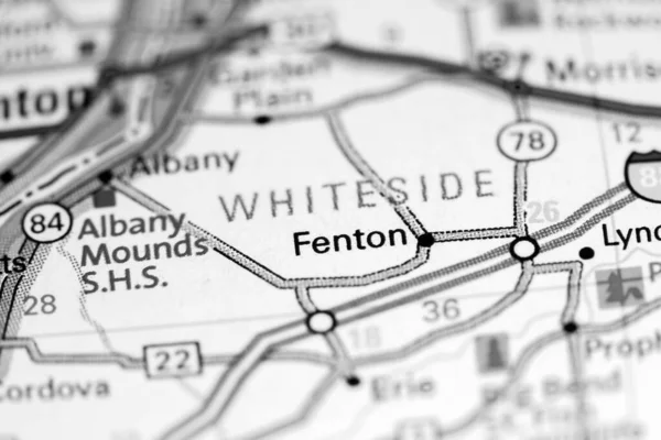 Fentone Illinois Usa Mapě — Stock fotografie