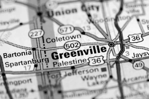 Greenville Ohio Eua Sobre Mapa — Fotografia de Stock