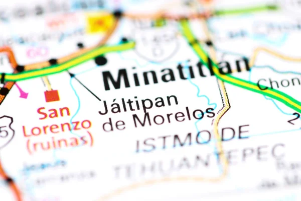 Jaltipan de Morelos. Mexico on a map