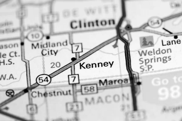 Kenney Illinois Eeuu Mapa — Foto de Stock