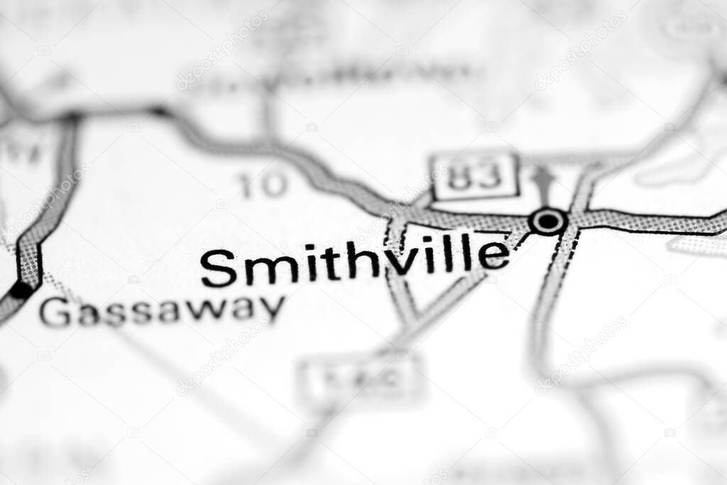 Smithville. Tennessee. USA on a geography map