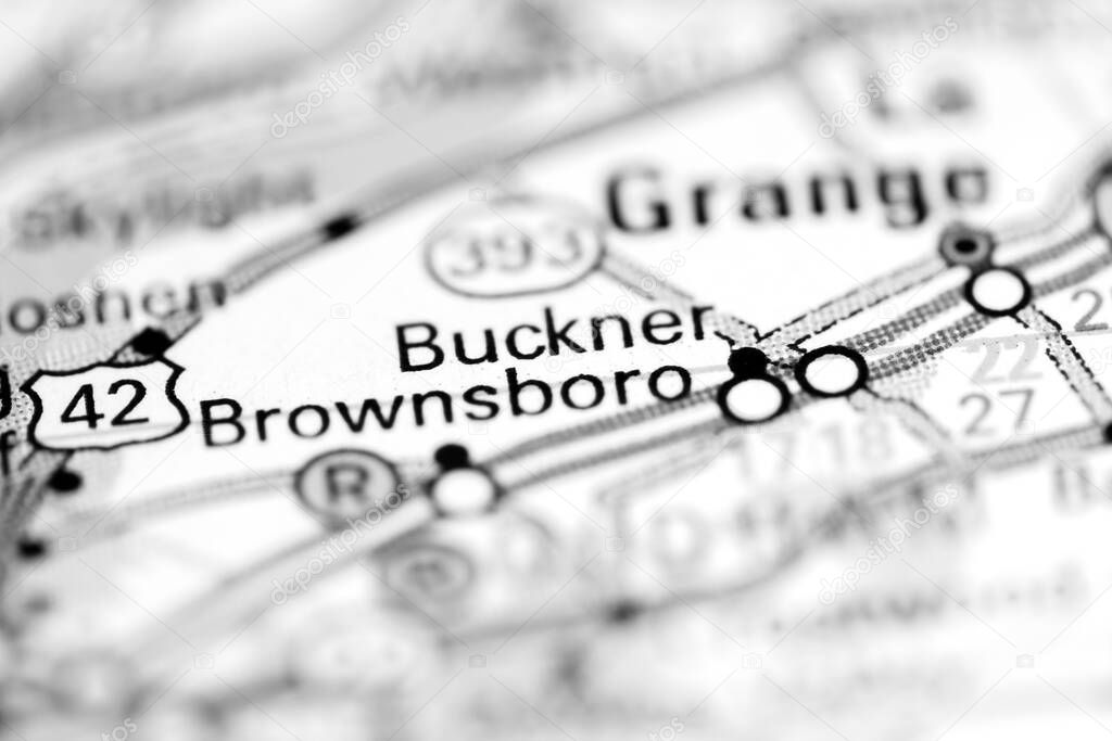 Buckner. Kentucky. USA on a geography map