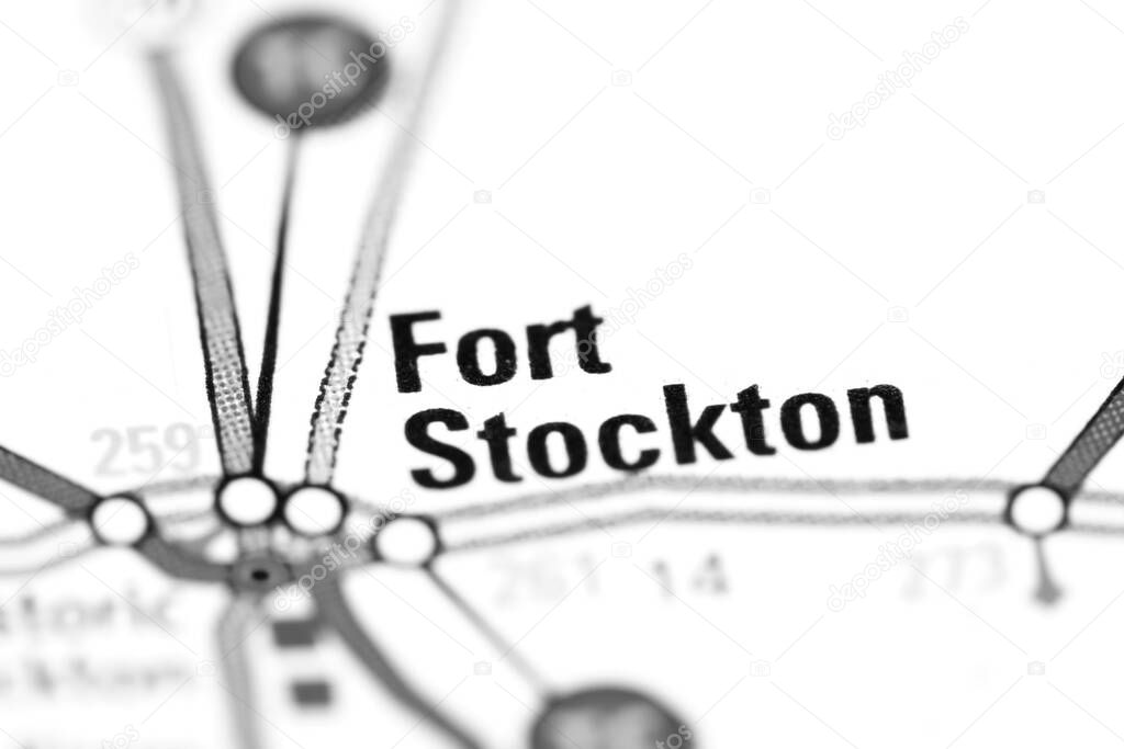 Fort Stockton. Texas. USA on a map
