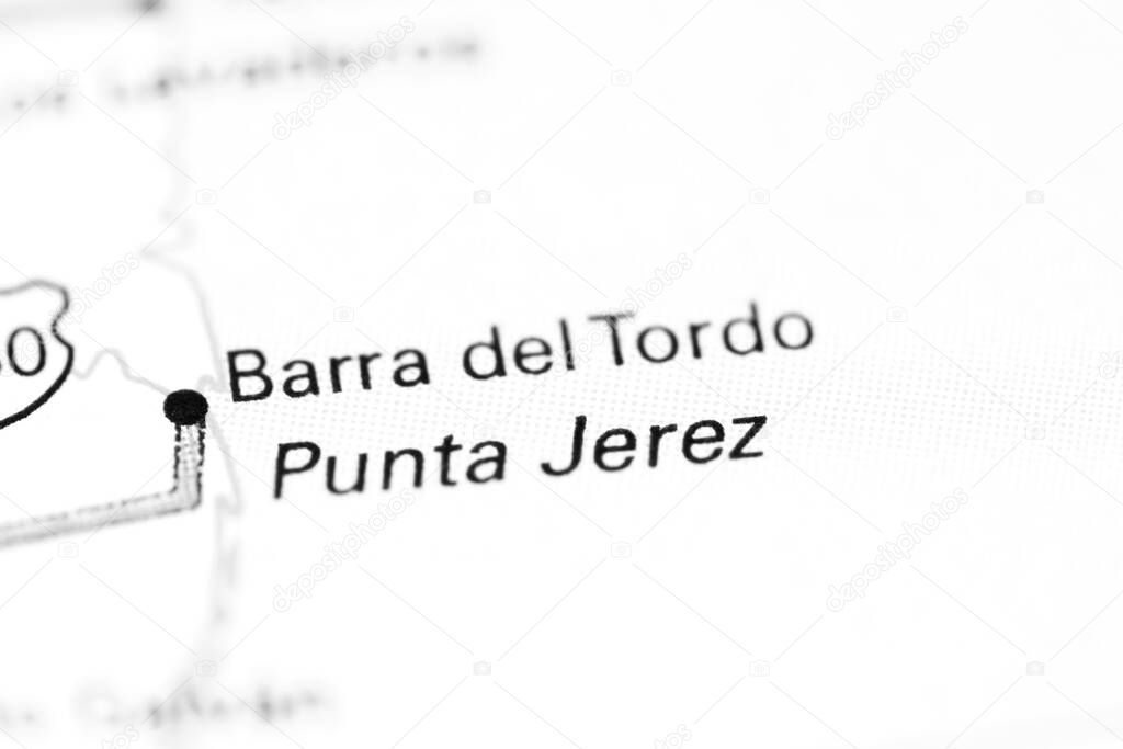 Barra del Tordo. Mexico on a map