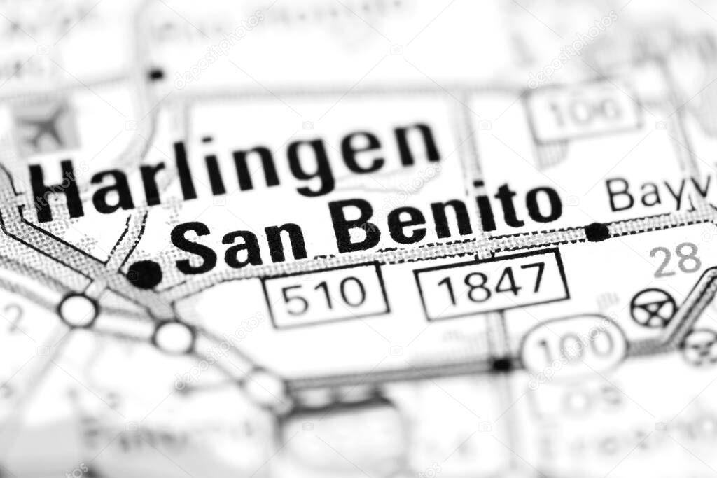 San Benito. Texas. USA on a map