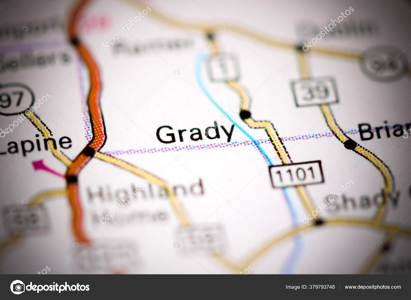Grady Alabama Usa Map — Stock Photo © aliceinwonderland2020 379793748