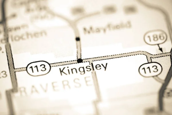 キンズレー ミシガン州 地図上のアメリカ — ストック写真