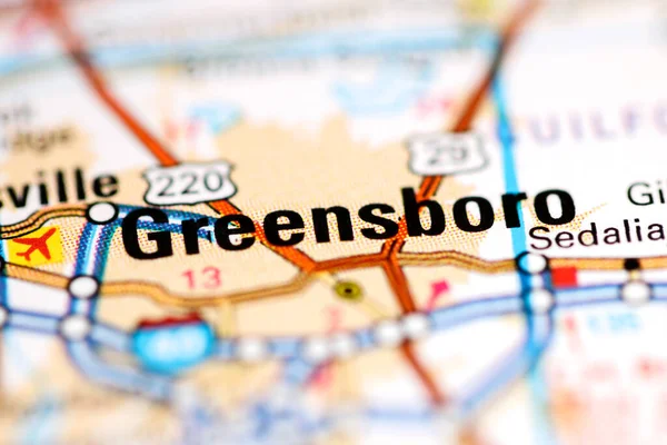 グリーンズボロだ ノースカロライナ州 地理地図上のアメリカ — ストック写真