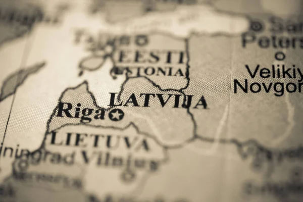 Latvija Evropa Mapě Geografie — Stock fotografie