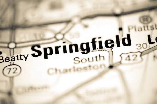 Springfield Ohio Usa Mapě Geografie — Stock fotografie