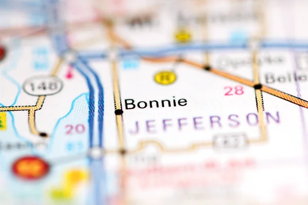 Bonnie Illinois États Unis Sur Une Carte Géographique — Photo