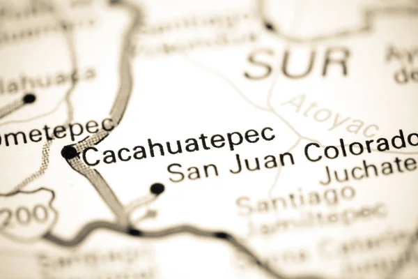 Cacahuatepec. Mexico on a map