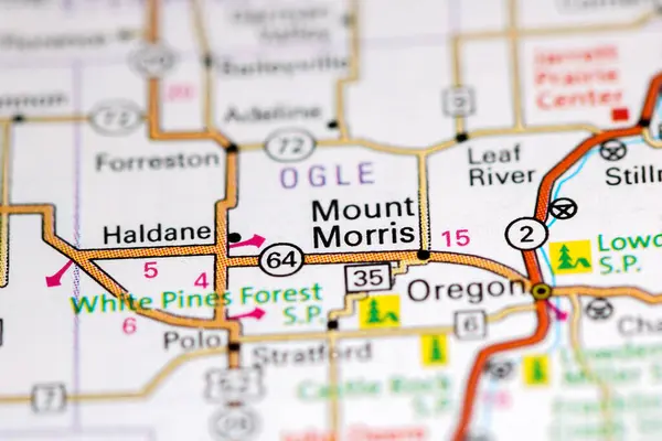 Mount Morris Illinois Eua Sobre Mapa — Fotografia de Stock