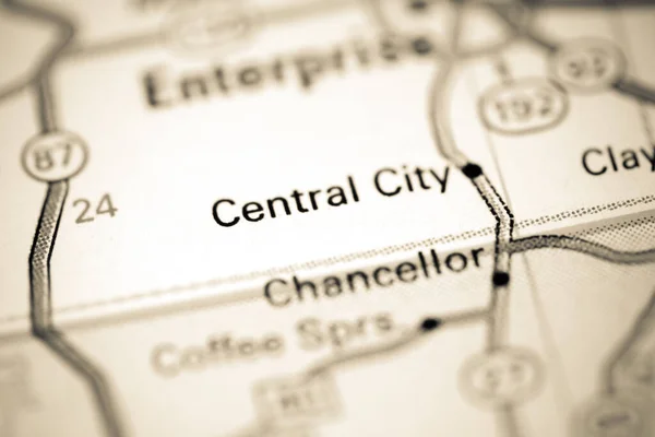 Central City Alabama Abd Haritada — Stok fotoğraf