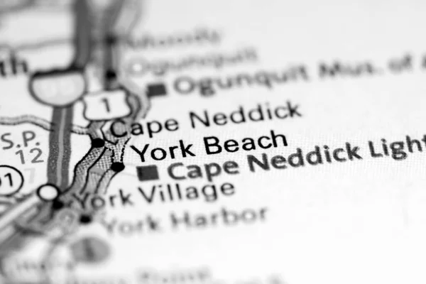 York Beach Maine Eua Sobre Mapa — Fotografia de Stock