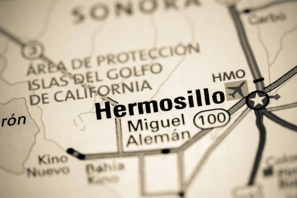 Hermosillo México Sobre Mapa — Fotografia de Stock
