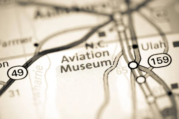 NC Aviation Museum. North Carolina. USA on a map