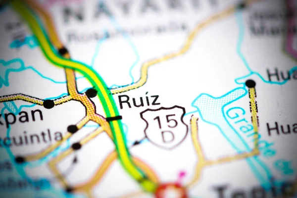 Ruiz. Mexico on a map