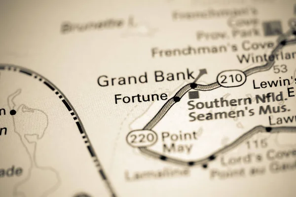 Fortune. Canada on a map