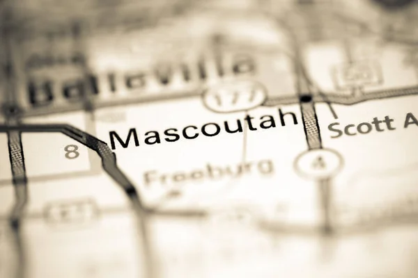 Mascoutah Vagyok Illinois Ban Usa Egy Földrajzi Térképen — Stock Fotó