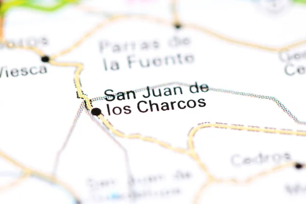 San Juan de los Charcos. Mexico on a map