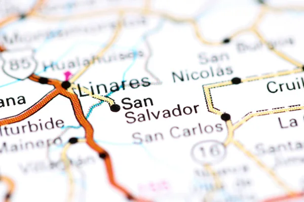 San Salvador México Mapa — Foto de Stock