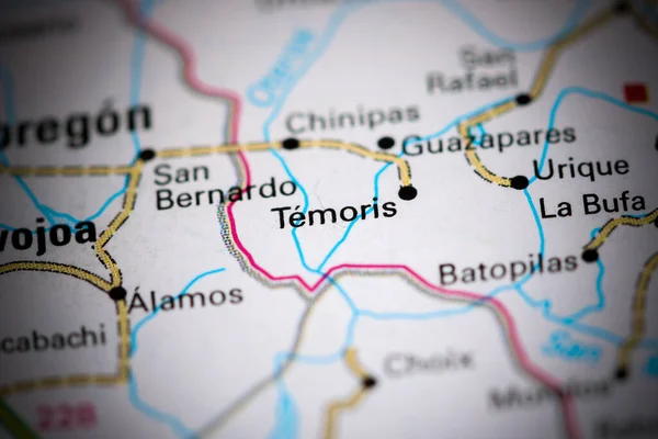 Temoris. Mexico on a map