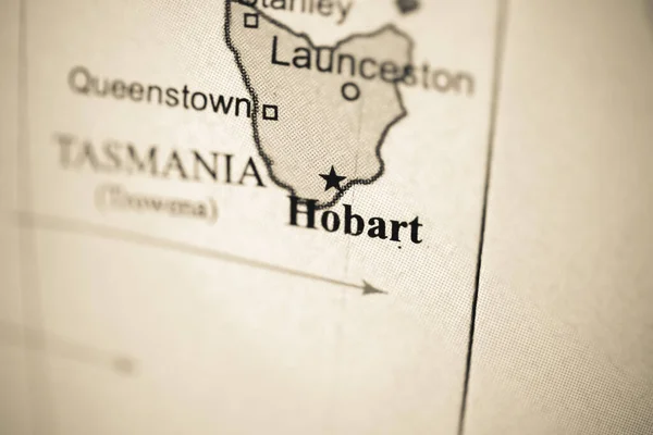 Hobart Austrália Mapa Geografia — Fotografia de Stock