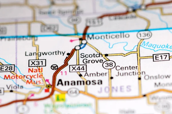 Scotch Grove Iowa Usa Auf Einer Karte — Stockfoto