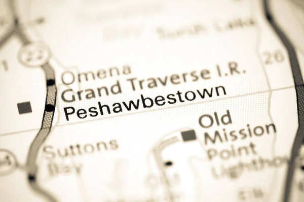 Preshawbestown 密歇根地图上的美国 — 图库照片