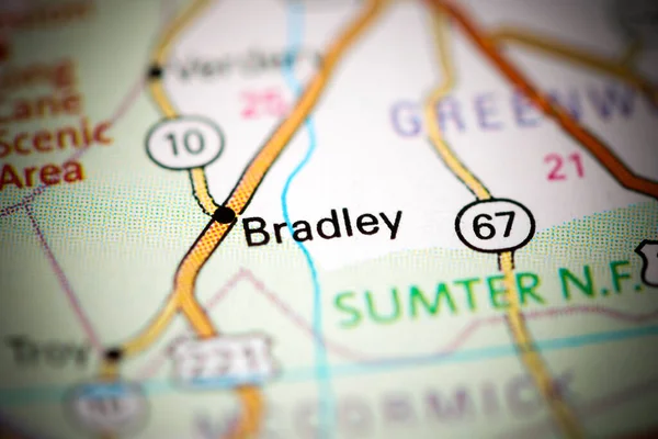 Bradley Augusta Eua Sobre Mapa — Fotografia de Stock