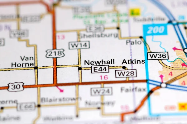 Newhall Iowa Eeuu Mapa — Foto de Stock