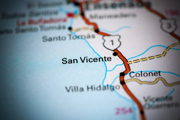 San Vicente. Mexico on a map