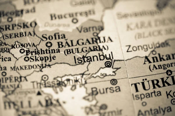 Istambul Europa Sobre Mapa Geografia — Fotografia de Stock