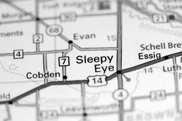 Sleepy Eye. Minnesota. USA on a map