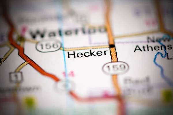 Hecker Illinois Eua Sobre Mapa Geografia — Fotografia de Stock