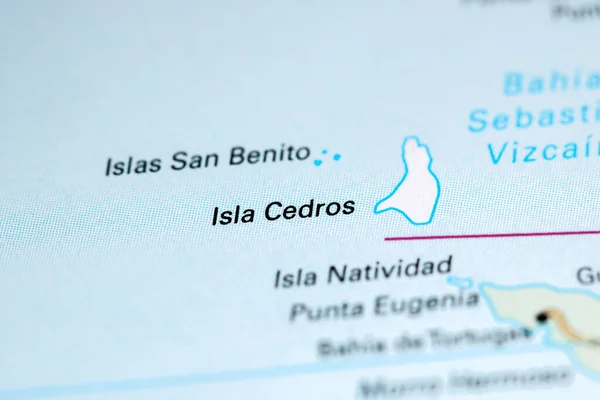 Isla Cedros. Mexico on a map