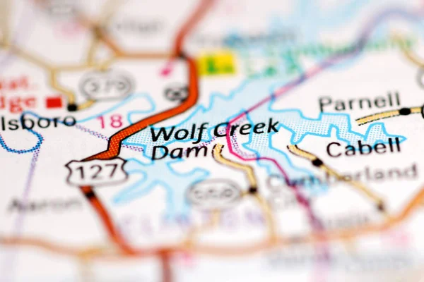 Presa Wolf Creek Kentucky Eeuu Mapa Geográfico —  Fotos de Stock