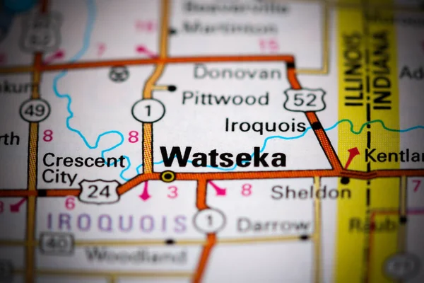 Watseka Vagyok Illinois Ban Usa Térképen — Stock Fotó