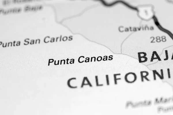 Punta Canoas México Sobre Mapa — Fotografia de Stock