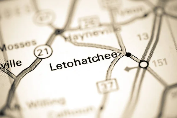 Letohatchee Alabama Eua Sobre Mapa — Fotografia de Stock