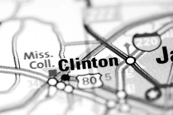 Clinton Mississippi Stati Uniti Una Mappa — Foto Stock