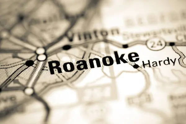 Roanoke Virginia Abd Coğrafya Haritasında — Stok fotoğraf