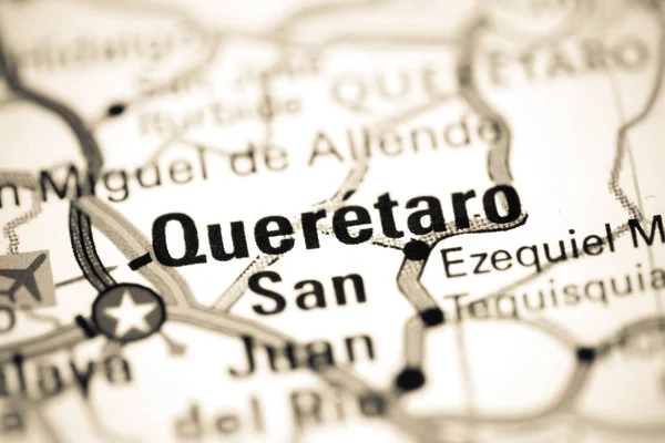 Queretaro México Sobre Mapa — Fotografia de Stock