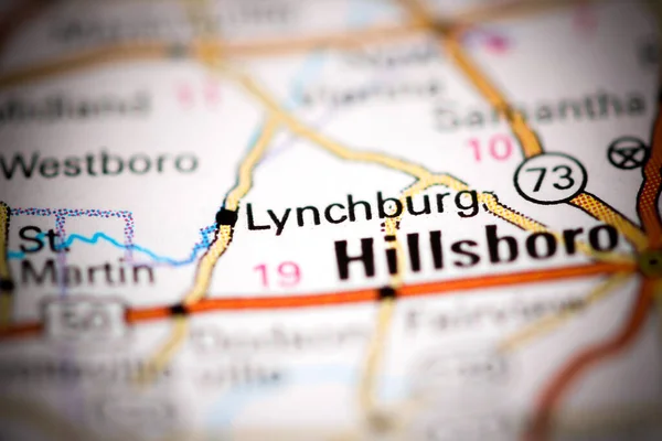 Lynchburg Ohio Eeuu Mapa Geográfico — Foto de Stock